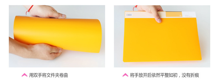
                                        得力(deli)20只A4长押夹+插袋文件夹 耐用资料夹 5色随机                