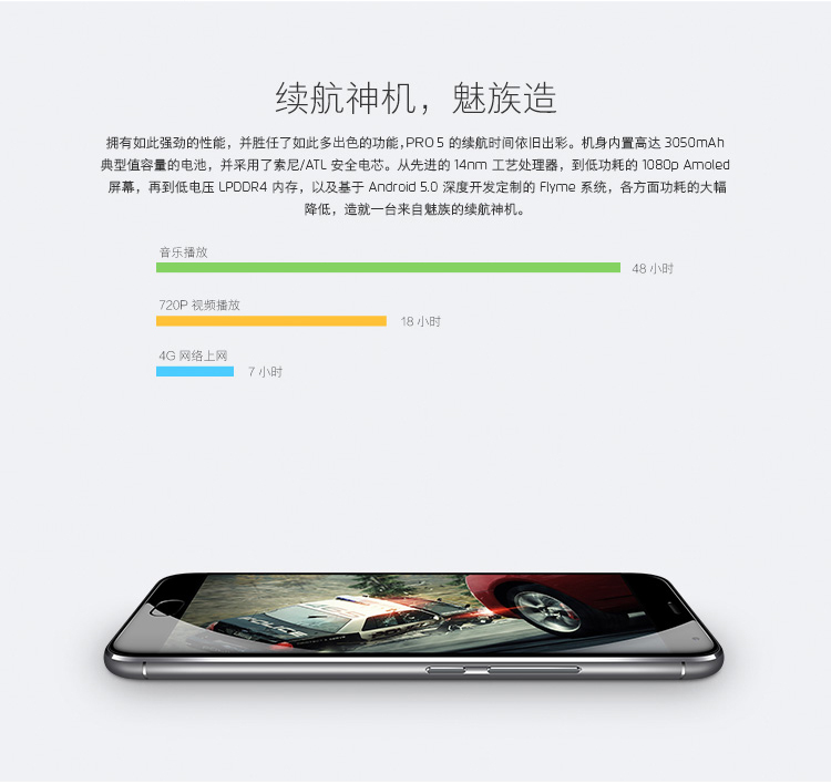 【北京移动购机赠费】魅族 PRO5 32GB 银黑色 移动联通双4G手机 双卡双待