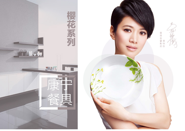 康宁CORELLE 12头樱花系列玻璃餐具套装12-SR/CN