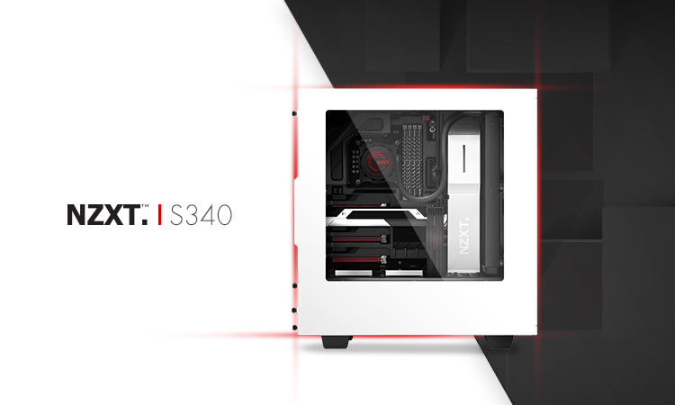 恩杰(nzxt)s340 白色 游戏电脑主机箱(钢化面板/支持280水冷与长显卡