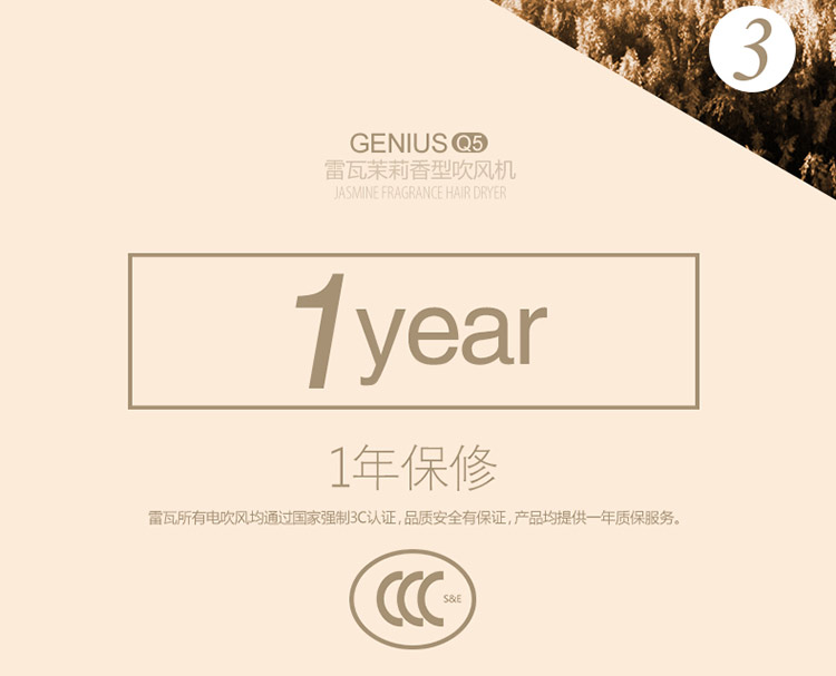 
                                        雷瓦(RIWA) 电吹风机 家用1200W茉莉清香 白色Q5 送女友生日礼物                