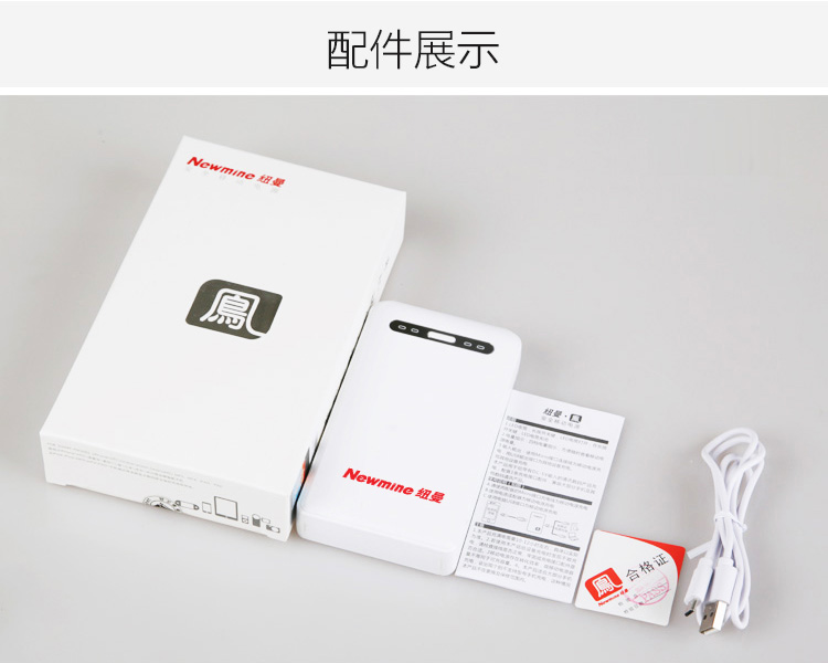 
                                        纽曼（Newmine）A100 双USB输出 便携 移动电源/充电宝 10000mAh 素雅版 手机平板通用                