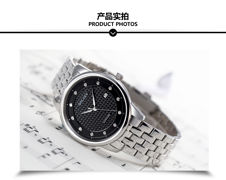 古尊golgen手表商务系列石英情侣表男表间金色gn19089mvgs
