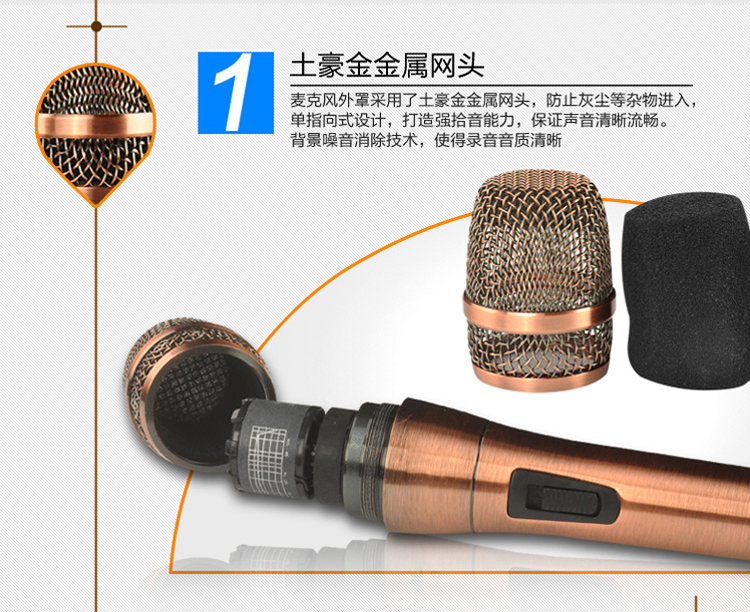 先科（SAST）GB-628 有线话筒麦克风  电脑K歌话筒 动圈式卡拉OK家用会议k歌专用话筒 麦克风电脑k歌专用