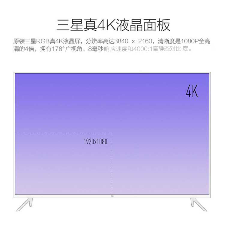 
                                        小米（MI）L55M2-AA 55英寸 平板电视4K智能电视 （不含低音炮）                