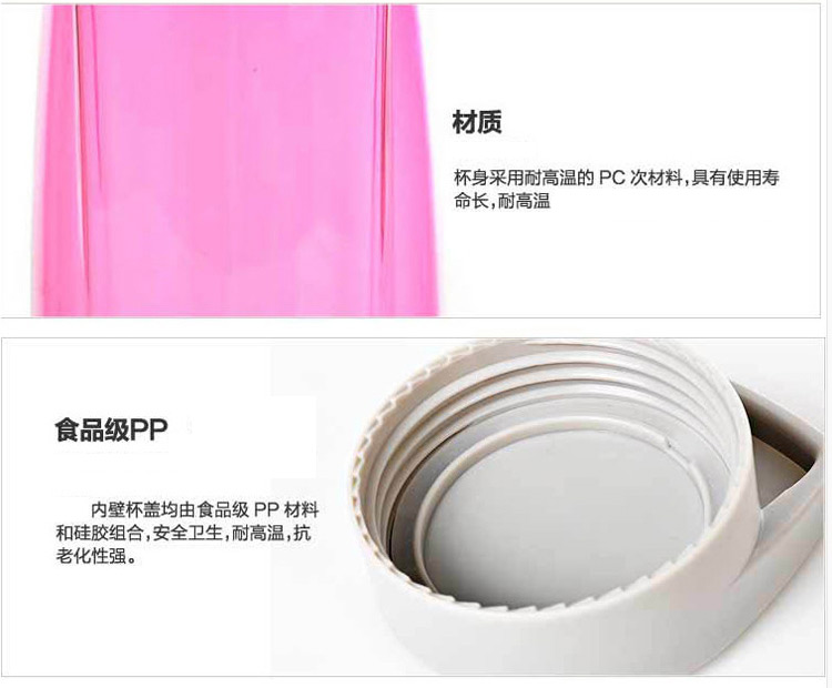 哈尔斯（HAERS） 套装水杯 青彩240ml+550ml双层耐热玻璃+健康PC水杯组合户外办公系列套装 HTZ-054
