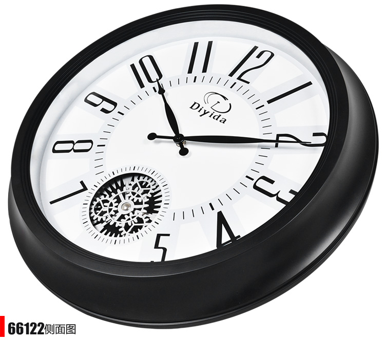 帝易达 挂钟客厅创意机械齿轮艺术挂表静音20寸石英钟 66122