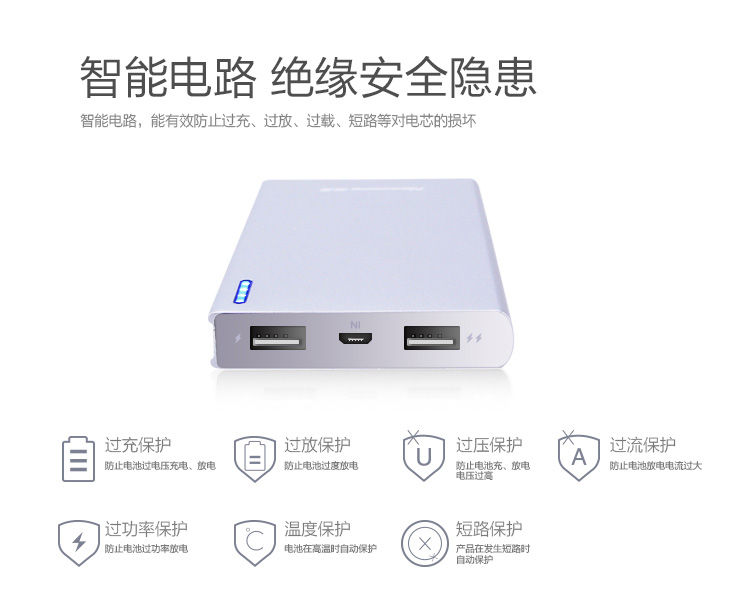 纽曼（Newmine）C800聚合物移动电源 8400mAh充电宝 全金属超薄 手机平板通用 金色