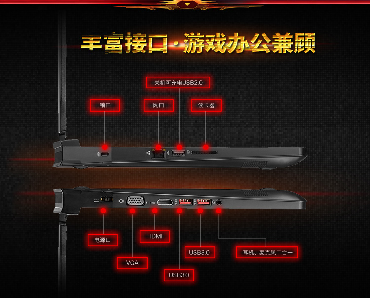 联想（Lenovo）拯救者14.0英寸游戏笔记本电脑（i7-4720HQ 4G 1T硬盘 GTX960M 2G独显  IPS屏 背光键盘）黑