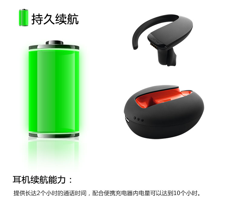 捷波朗（Jabra） STONE3炫石3 商务蓝牙耳机 通用型 耳挂式 黑色（带充电底座）