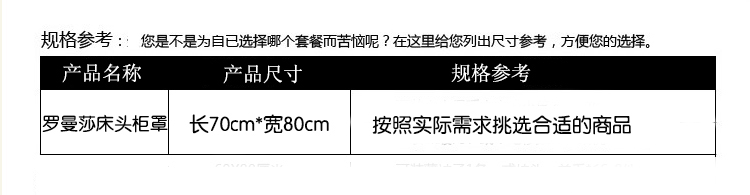 幸运狗 luckydog 罗曼莎系列 全棉布艺床头柜防尘罩韩式风格 70*80cm（含花边）
