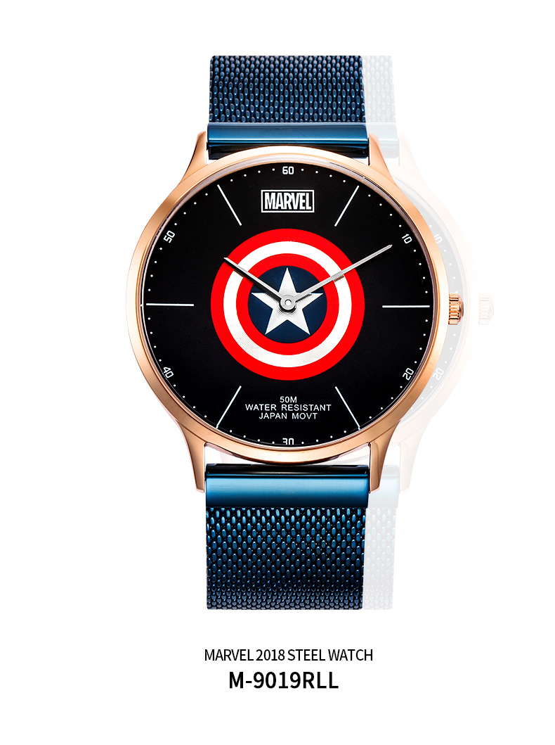 迪士尼(disney)漫威男士手表钢带防水品牌男表潮流钢表石英表男表美国