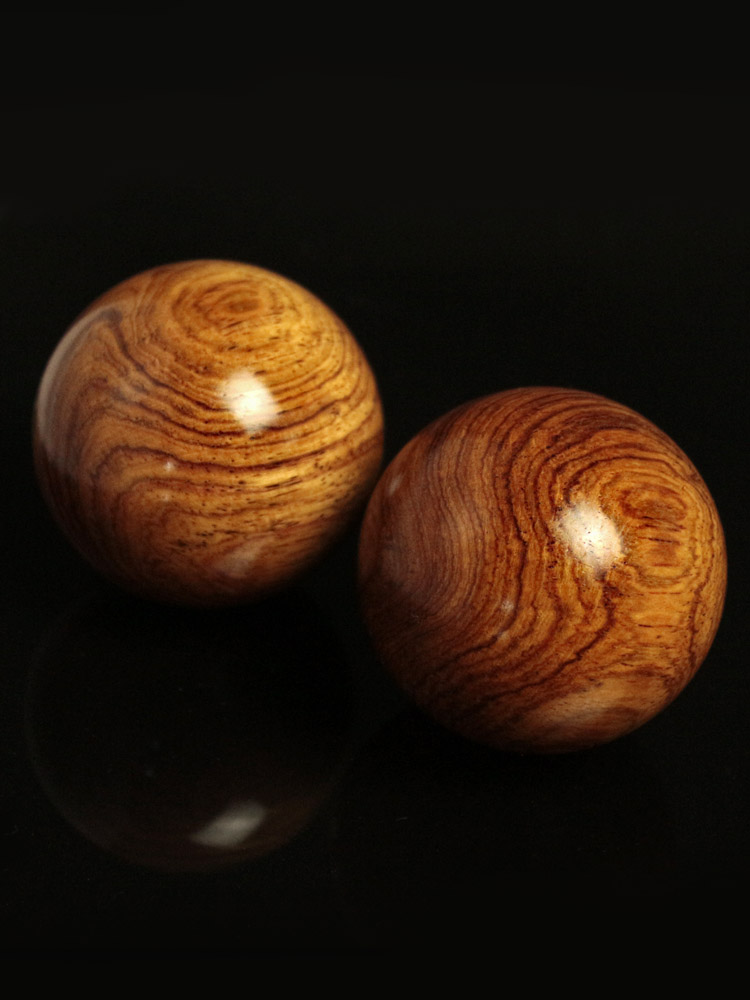 木之初 手球0004002 大叶黄花梨手球50mm一对 木质把玩球转球一对 男