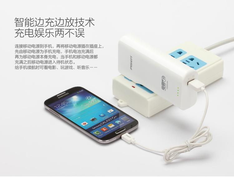 
                                        
                                                            品胜10000毫安移动电源/大容量充电宝 双输入自带插头便携  适用于iPhone11苹果安卓华为小米10手机平板电霸                