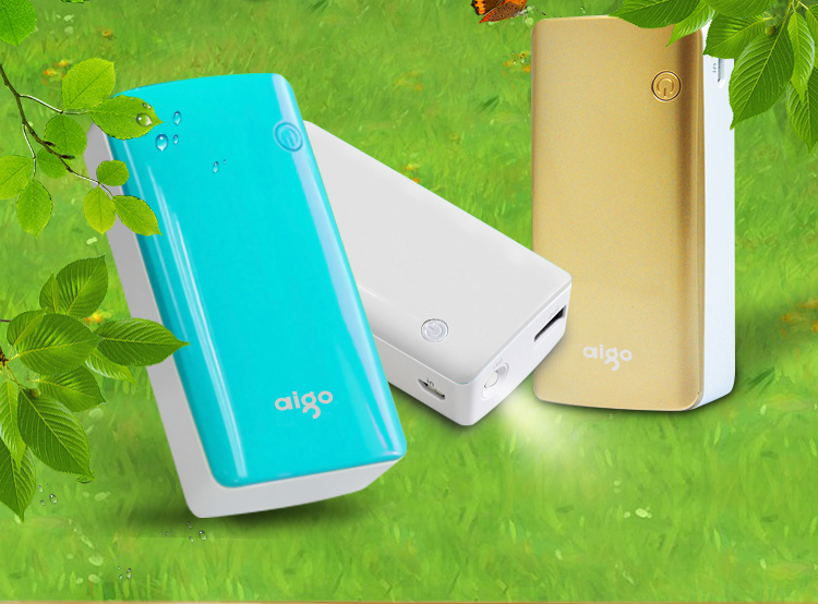 aigo 7000毫安 FB7000 蓝色 数字显示 小巧便携 聚合物移动电源/充电宝  