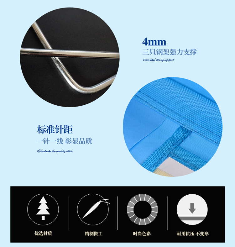 【京东超市】百草园 欧标牛津布收纳箱 衣服杂物整理箱储物箱36L+46L+60L 3个装 清新蓝 欧标新贵600D