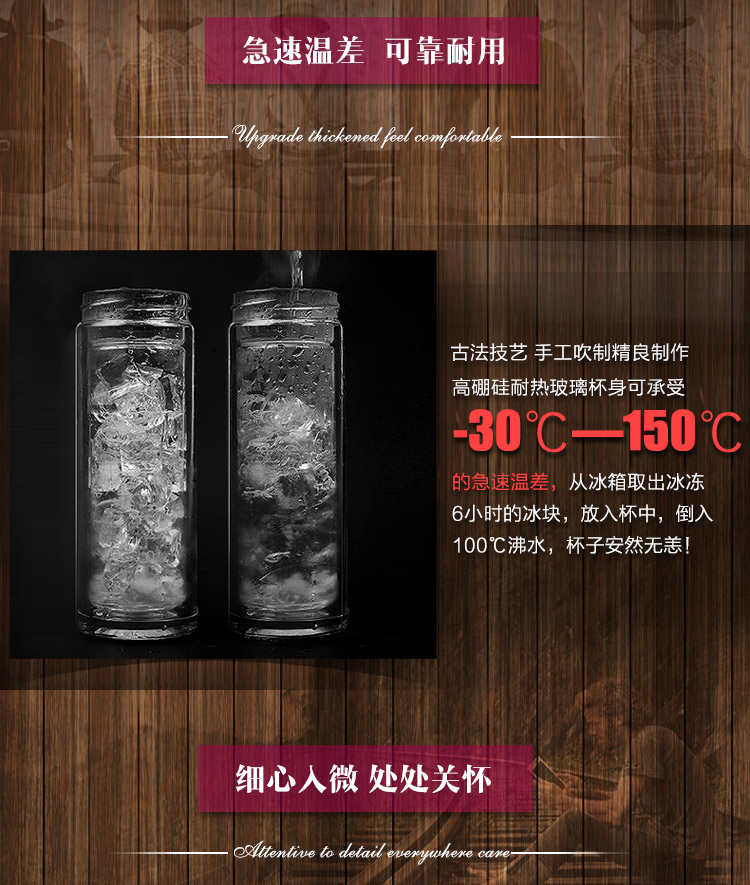 绿珠lvzhu 400ml玻璃杯子耐热防烫抗摔送杯套便携防漏透明男女士办公泡茶水杯B661