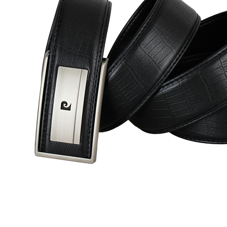 皮尔卡丹 pierre cardin 男士牛皮简约扣头腰带 板扣皮带 pdc805301