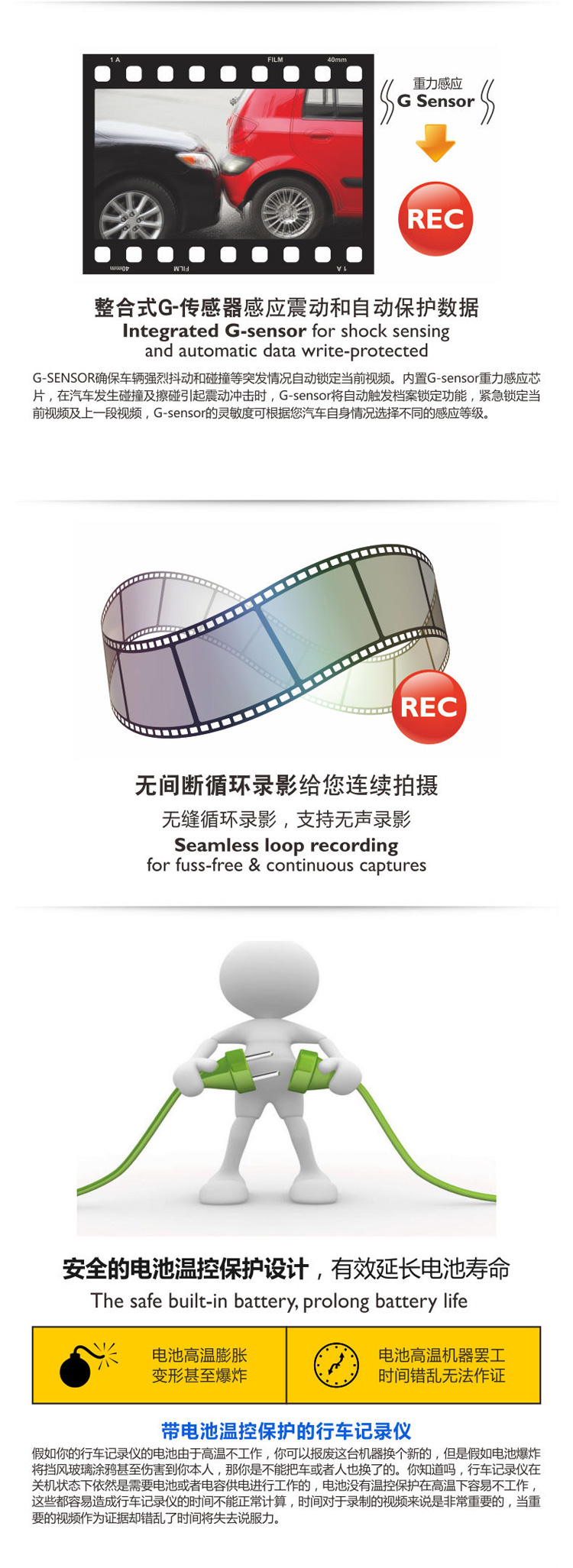 飞利浦（PHILIPS）CVR700行车记录仪 重力感应紧急视频GPS追踪自动同步卫星时间全高清1080P