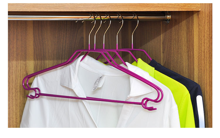 优豪 浸胶晾晒衣架 带肩s弯多用裙衣架 红色 5个装yh