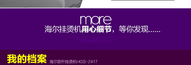 
                                        海尔（Haier）挂烫机 2.4L 双杆6档 双排11孔 蒸汽挂式 家用手持HGS-2417                