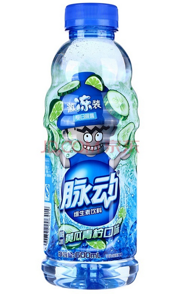 600ml*1瓶 品牌:樂百氏脈動 配料:水,白砂糖,果葡萄漿,蘋果汁,維生素c