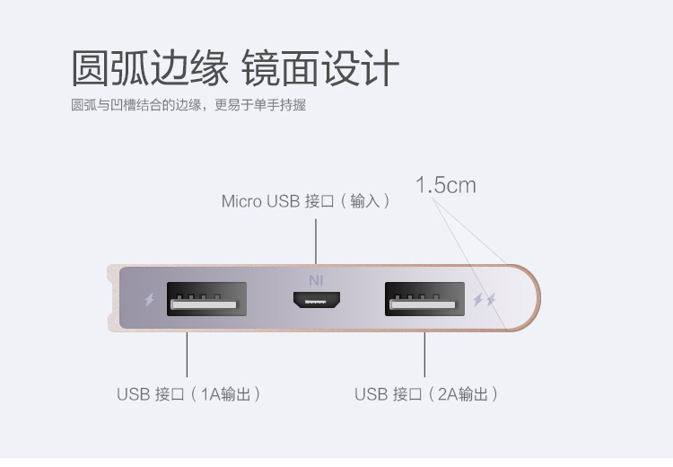 纽曼（Newmine）C800聚合物移动电源 8400mAh充电宝 全金属超薄 手机平板通用 金色