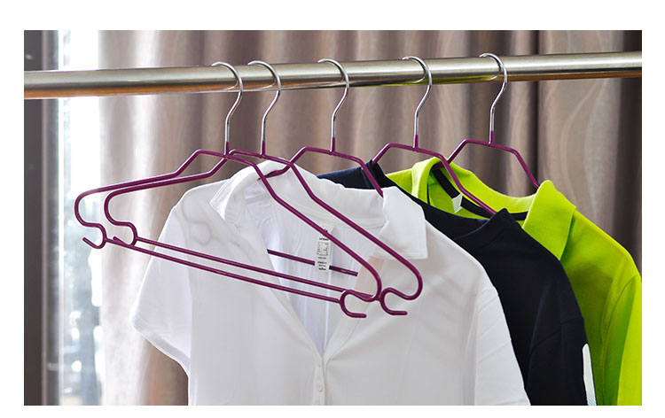 优豪 浸胶晾晒衣架 带肩s弯多用裙衣架 红色 5个装yh