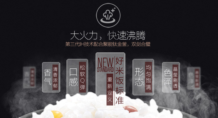 
                                        美的（Midea)电饭煲WFZ4099 IH电磁加热 1250W大火力 钛金釜内胆4L电饭锅                