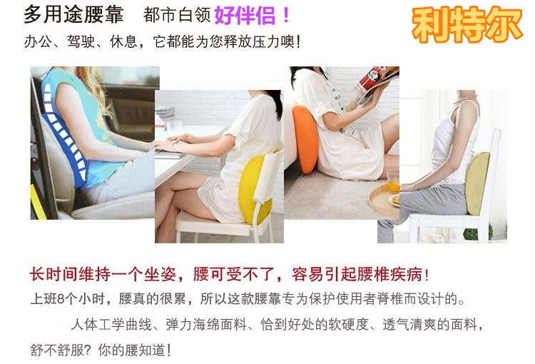 利特尔 三明治透气靠垫 腰靠/车家两用护腰垫/网眼靠背垫 米黑色