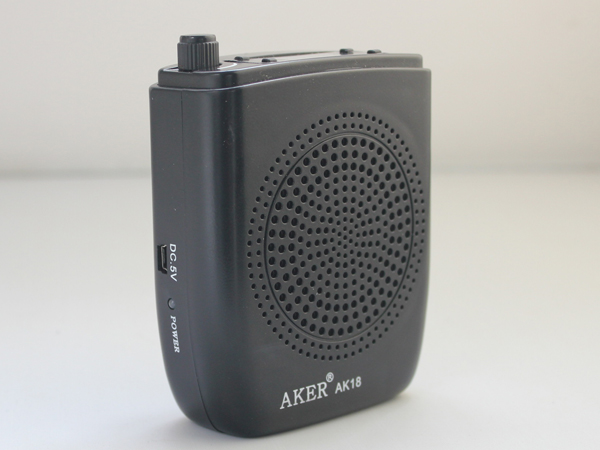 
                                        爱课(AKER)AK18扩音器液晶显示屏FM收音录音便携腰挂喊话器小蜜蜂音响(粉色)                