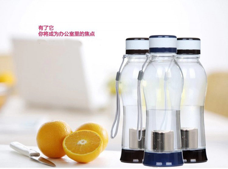 heisou 防漏防摔简约随手杯580ml 便携塑料旅行带茶漏杯 KG395 紫色紫色