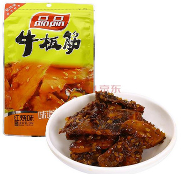 品品 休閒食品 紅燒味牛板筋108g(透明片狀)