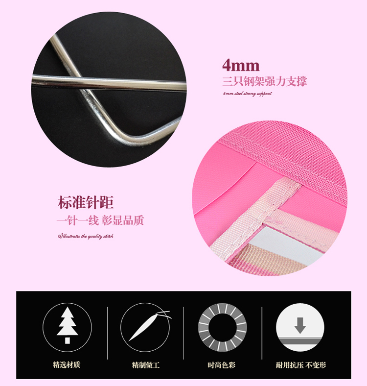 
                                        【京东超市】百草园 欧标牛津布收纳箱 衣服杂物整理箱储物箱36L+46L+60L 3个装 蜜桃粉 欧标新贵600D                