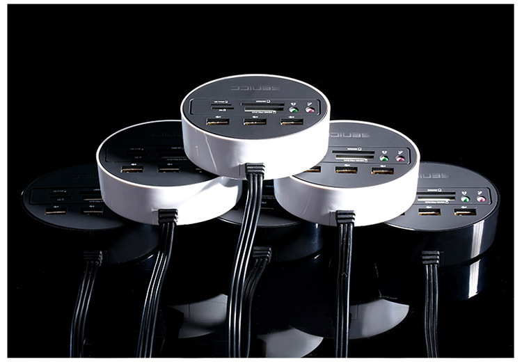 声丽(senicc)sq-2001 多功能usb扩展器 读卡器 音频延长线 hub集线器