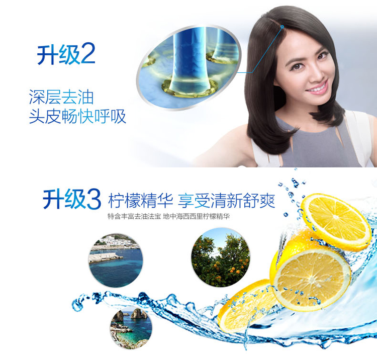 
                                        
                                                            海飞丝洗发水清爽去油750ml 持久去屑清洁止痒清爽控油 柠檬香 男士女士通用                