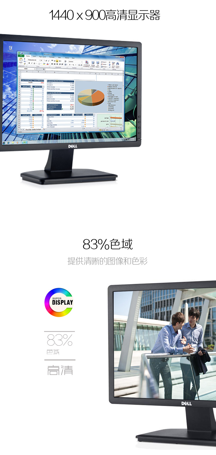 戴尔（DELL）E1913 19英寸宽屏LED背光液晶显示器