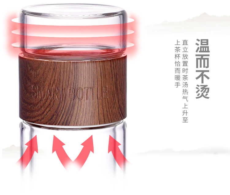 佳佰 双层玻璃杯 创意便携商务男女士大容量 茶水分离过滤办公泡茶水杯子