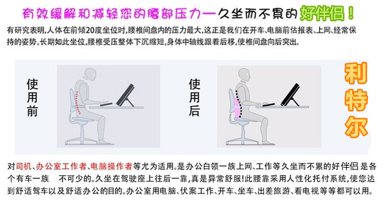 利特尔 三明治透气靠垫 腰靠/车家两用护腰垫/网眼靠背垫 米黑色