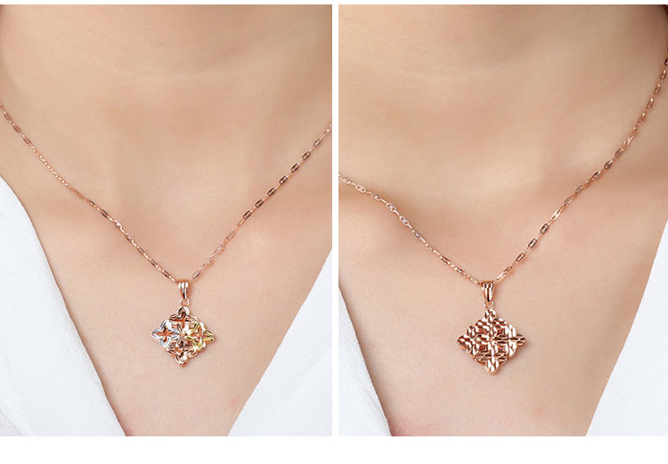 demone 珠宝首饰18k金吊坠黄金吊坠玫瑰金白金彩金吊坠车花金饰吊坠 k