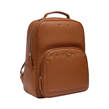 【lapalette双肩包】lapalette 小马包 女款驼色牛剖层革双肩背包 bp