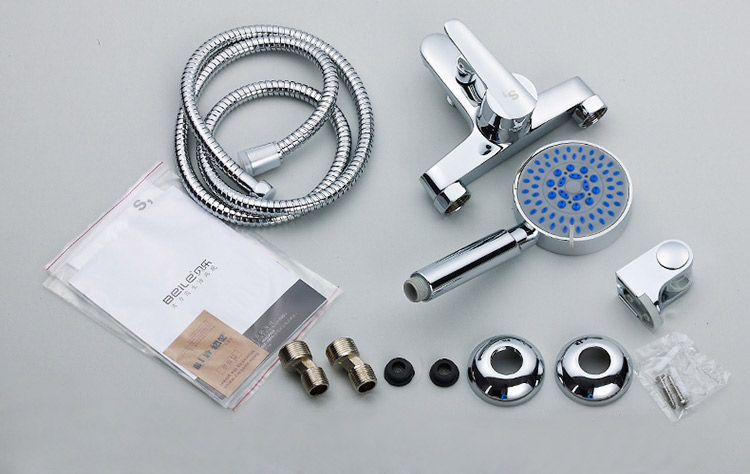 贝乐卫浴(ballee) 1103-66 简易花洒套装 全铜淋浴龙头 明装混水阀