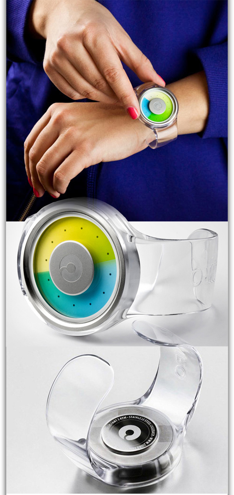 ziiiro手表proton质子系列手表 塑料男女中性无指针手表 z0006白色