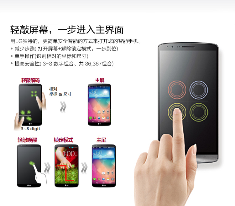 LG G3 (D728) Beat 月光白 移动4G手机 双卡双待双通