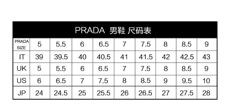 prada女鞋尺码对照表图片