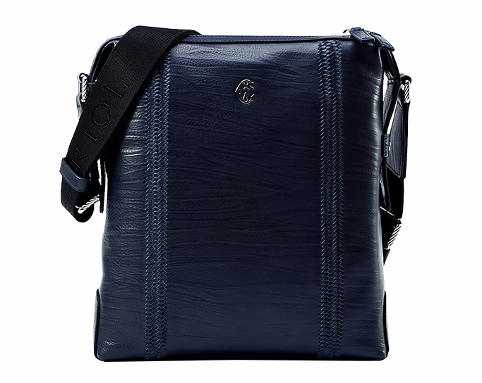 夏利豪 charriol 牛皮单肩包 蓝色商务竖款方形男士手提包 cf016-2119