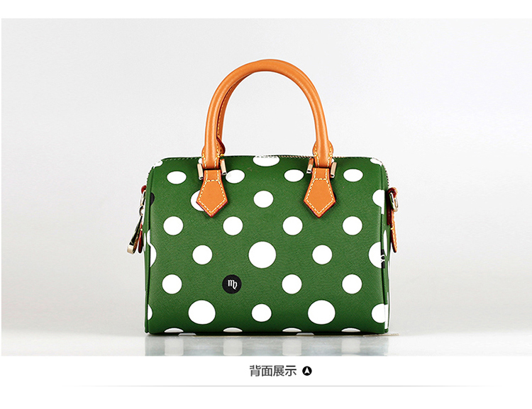 图拉真(trajan)波点时尚新款pvc手提斜挎包tm569-02绿色