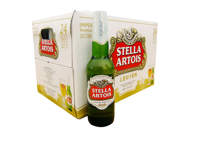 比利时进口啤酒 时代(stella artois beer) 330ml*24瓶 瓶装整箱 原装