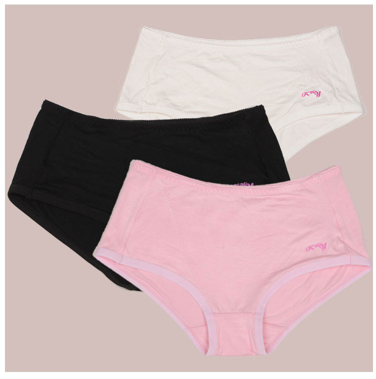可娃衣 女式内裤 小平角裤 5条装 简洁舒适风 混合色 xxl号