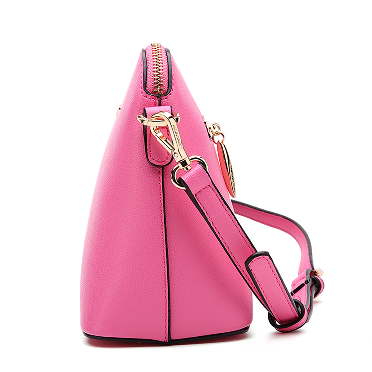 plover 女式单肩包 斜跨贝壳休闲百搭简约时尚女包 73002349-6桃红